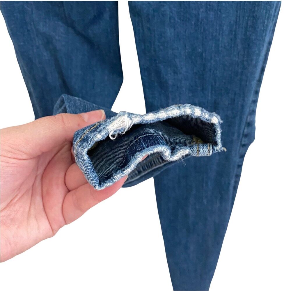 Free People 27 Skinny Jeans Distressed Medium Blue Denim Holes Stretch - Picture 9 of 10